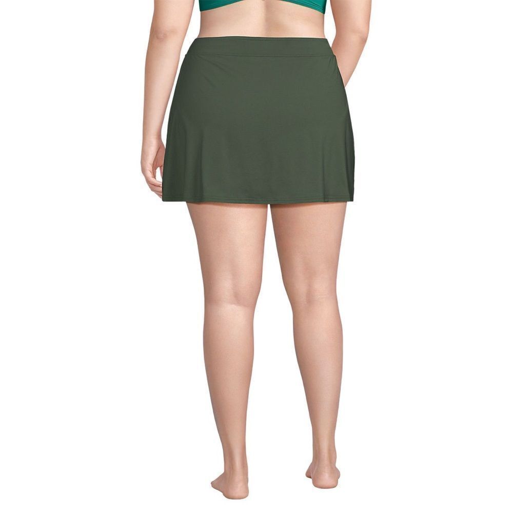 Land's End Plus Standard Sizes tummy control swim skirt deep olive green Various - Picture 2 of 5